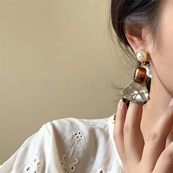 Alloy & Acrylic Stud Dangle Earrings&nbsp;FS-WG2F34D-01