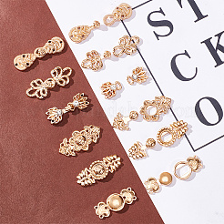 24Pcs 6 Styles Chinese Style Flower Alloy Snap Lock Clasps&nbsp;FIND-GA0003-16