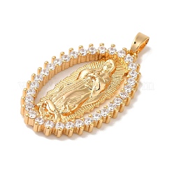 Brass Micro Pave Cubic Zirconia Pendants&nbsp;KK-M294-06G-03