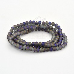 Full Rainbow Plated Faceted Rondelle Glass Beads Strands&nbsp;EGLA-J081-3x2mm-FR01