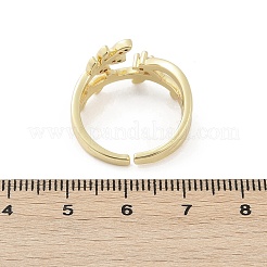 Brass Micro Pave Cubic Zirconia Cuff Rings for Women&nbsp;RJEW-S400-08G