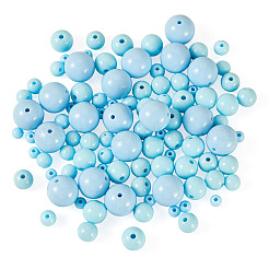 100Pcs 5 Styles Opaque Acrylic Beads&nbsp;MACR-TADJ0001-12E