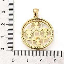 Rack Plating Brass Micro Pave Cubic Zirconia Pendants&nbsp;KK-L226-021G