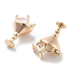 Brass Glass Charms&nbsp;KK-M102-32G