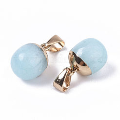 Top Golden Plated Natural White Jade Pendants&nbsp;G-T131-03P