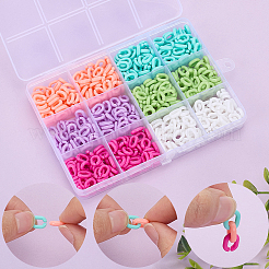 600Pcs 6 Styles Opaque Acrylic Linking Rings&nbsp;MACR-SP0002-37