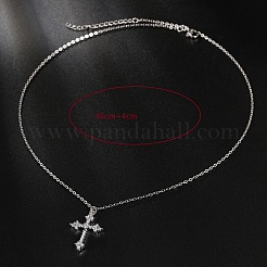 Cubic Zirconia Cross Pendant Necklace&nbsp;ZV5438-2