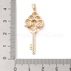 Brass Micro Pave Clear Cubic Zirconia Pendants&nbsp;KK-S388-02G-02
