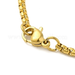 201 Stainless Steel Box Chain Saint Benedict Medal Pendant Necklaces for Women&nbsp;LS-NJEW-M008-01G