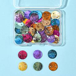 56Pcs 6 Colors Spray Painted Natural Akoya Shell Connector Charms&nbsp;BSHE-FS0001-12