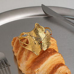 304 Stainless Steel Vintage Leaf Open Cuff Bangles for Women&nbsp;EU1082