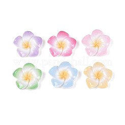 Plumeria Flower Opaque Resin Cabochons&nbsp;CRES-T025-30M-02