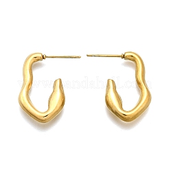 Ion Plating(IP) 304 Stainless Steel C-shape Stud Earrings&nbsp;EJEW-P197-03G