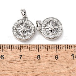 Brass Micro Pave Cubic Zirconia Pendants&nbsp;KK-A279-03P