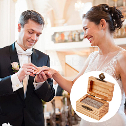 Wood and Sponge Iron Cuboid Ring Boxes&nbsp;CON-WH0200-07C