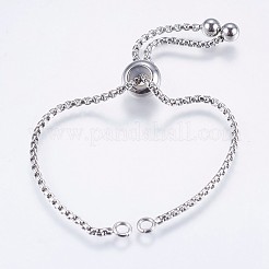 Tarnish Resistant Adjustable 304 Stainless Steel Box Chain Necklace Making&nbsp;STAS-E443-37P