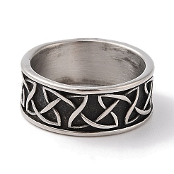 Vintage Viking 304 Stainless Steel Knot Finger Rings&nbsp;RJEW-U005-04AS