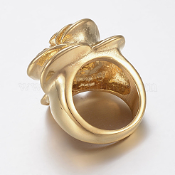 Ion Plating(IP) 304 Stainless Steel Wide Band Finger Rings&nbsp;RJEW-H125-26G