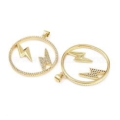 Brass Micro Pave Cubic Zirconia Pendants&nbsp;KK-S526-58G