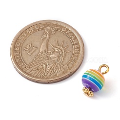 10Pcs Transparent Stripe Resin Round Charms&nbsp;PALLOY-JF02485