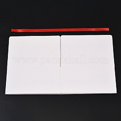 Cardboard Paper Hollow Out House Candy Boxes with Window and Red Polyester Ribbon&nbsp;CON-WH0816-003