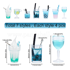 28Pcs 7 Style Glass Bottle Pendants&nbsp;CRES-SC0002-06