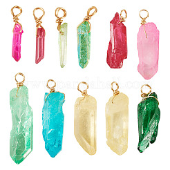20Pcs Natural Dyed Quartz Pendants&nbsp;PALLOY-TAC0245