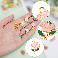 40Pcs 10 Style Alloy Enamel Pendants&nbsp;ENAM-AR0001-57