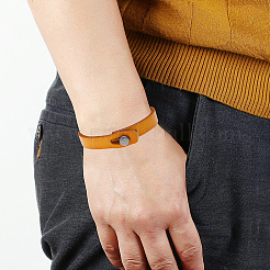 1Pc Punk Retro Ethnic Style Handmade Leather Bracelet Couple Literary Hand Strap Men&nbsp;BJEW-CL0001-02B