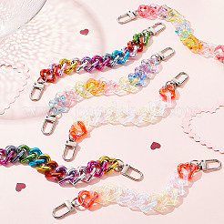 6Pcs 3 Styles Heart Acrylic Boot Strap Chains&nbsp;FIND-GO00002