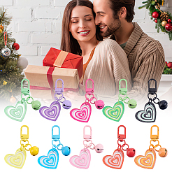 10Pcs 10 Colors Acrylic Heart Pendant Decorations&nbsp;HJEW-BBC0001-52