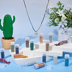 80G 16 Colors Glass Cylinder Beads&nbsp;SEED-DC0001-23