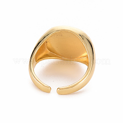 Brass Glass Cuff Rings&nbsp;RJEW-S045-126-NR