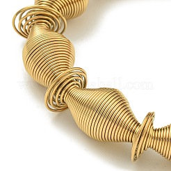 Ion Plating(IP) Adjustable 304 Stainless Steel Bicone Spring Wire Bracelets&nbsp;BJEW-H617-10G
