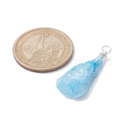 Electroplated Natural Quartz Crystal Dyed Pendants&nbsp;PALLOY-JF02324-04
