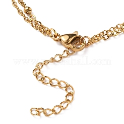 Ion Plating(IP) 304 Stainless Steel Multi-strand Anklets&nbsp;AJEW-AN00332-02