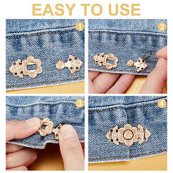 AHADEMAKER 16 Sets 2 Style Alloy Adjustment Waist Tightener Buckle Buttons&nbsp;FIND-GA0002-26