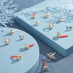 48Pcs Heart & Star & Moon & Geometry Alloy Stud Earring Findings&nbsp;PALLOY-PH0001-83LG