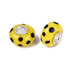 Handmade Lampwork & Brass Core European Beads&nbsp;LAMP-N044-02S-01