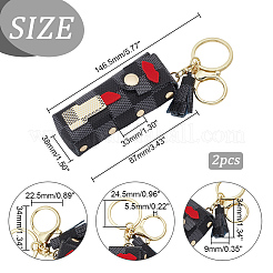 PU Leather Lipstick Holder Keychains&nbsp;AJEW-WH0248-226C