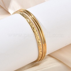 Two Tone 304 Stainless Steel Multi-strand Bangles for Women&nbsp;BJEW-F540-06GP