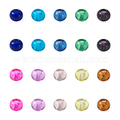 100Pcs 10 Colors Transparent Glass European Beads&nbsp;GLAA-CD0001-12