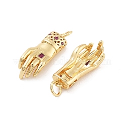 OK Gesture Rack Plating Brass Micro Pave Cubic Zirconia Pendants&nbsp;KK-G512-30G