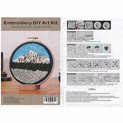 DIY Flower and Mountain Embroidery Kit&nbsp;DIY-O021-12B