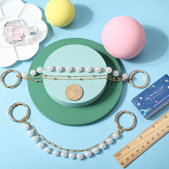 2Pcs 2 Style Imitation Pearl & Alloy Shoe Chains&nbsp;FIND-SC0004-66
