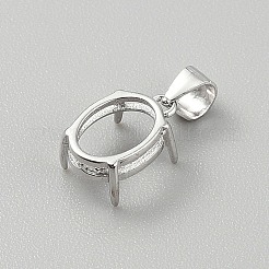 925 Sterling Silver Pendants Connector Settings&nbsp;FIND-WH0152-769P-02