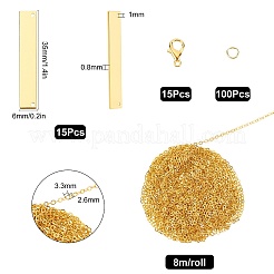 DIY Stamping Blank Tag Pendant Necklaces Making Kits&nbsp;DIY-SC0013-40G