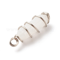 Natural White Jade Double Terminal Pointed Pendants&nbsp;PALLOY-JF01686-05