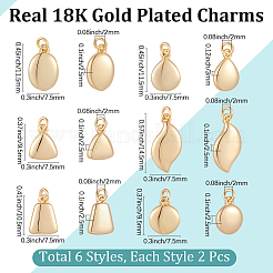 12Pcs 6 Styles Brass Charms&nbsp;KK-BBC0024-82