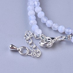 Natural Blue Lace Agate Beaded Necklaces&nbsp;NJEW-K114-B-A08